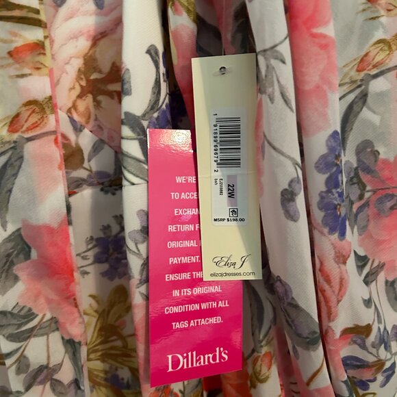 Plus Sized Eliza J. Floral Chiffon High-Low Dress – Size 22W – NWT - Picture 5 of 7